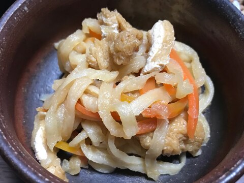 味の染みた油揚げも美味しい、切り干し大根